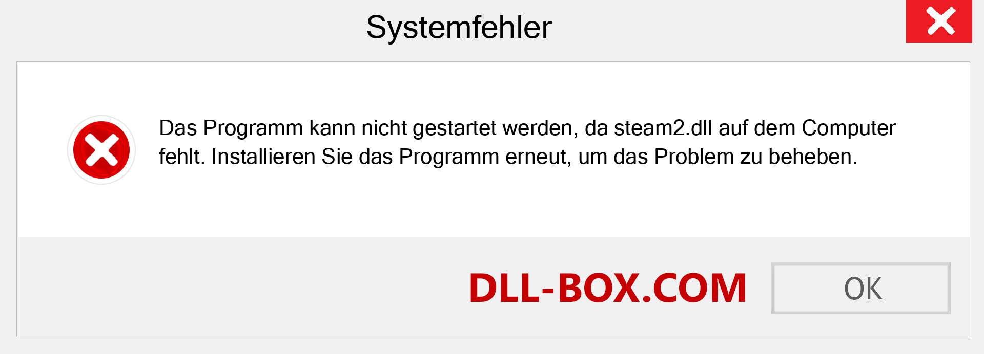 steam2.dll-Datei fehlt?. Download für Windows 7, 8, 10 - Fix steam2 dll Missing Error unter Windows, Fotos, Bildern